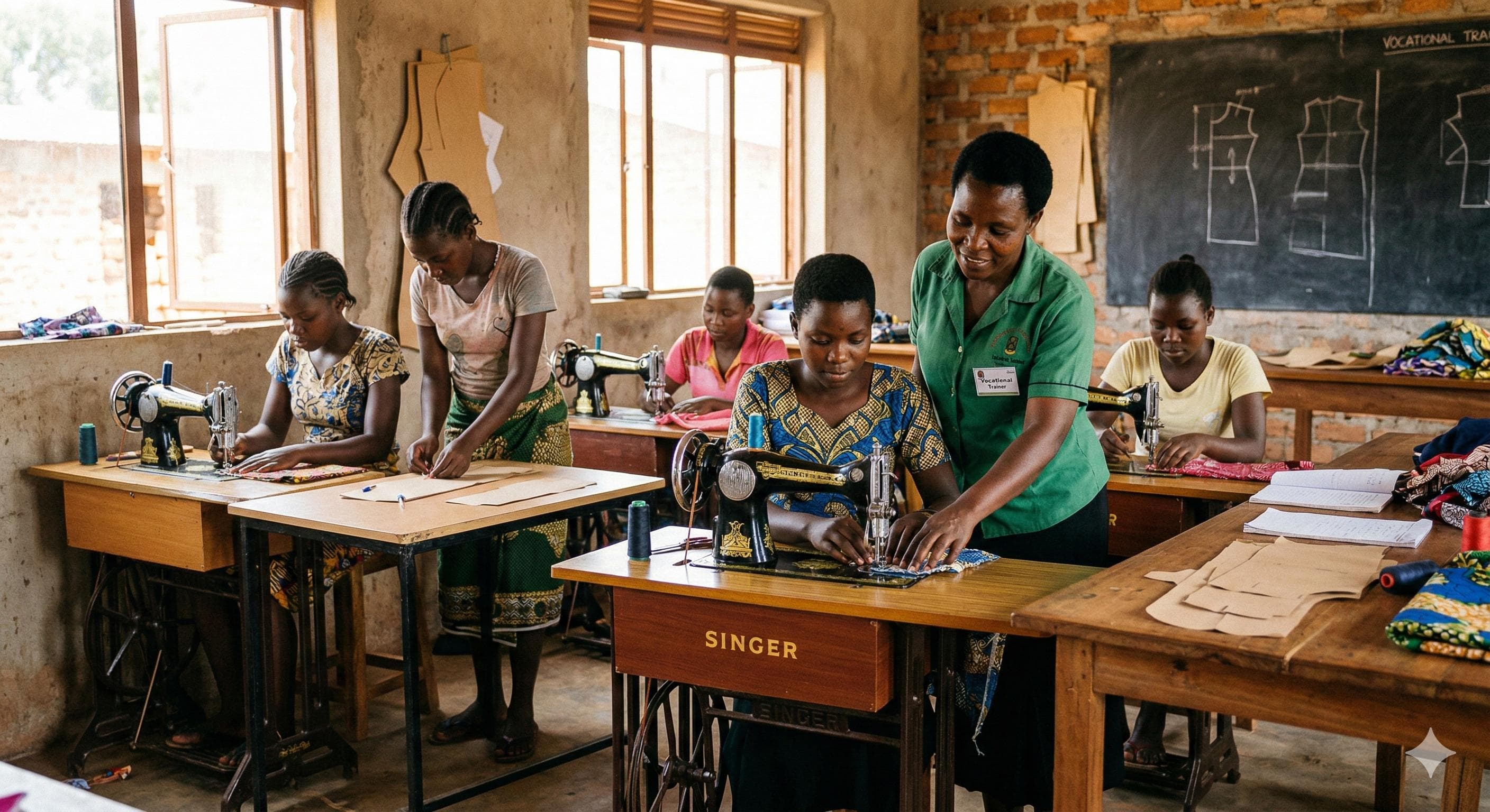 Young women in Uganda looking hopeful